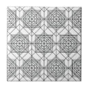 Search for black and white line pattern tiles Vintage