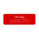 Search for bold letters return address labels Red