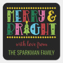 Search for happy holiday pink stickers Merry and bright