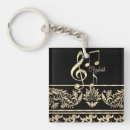 Search for music note square key rings Black