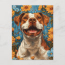 Search for dog and flowers postcards Canine