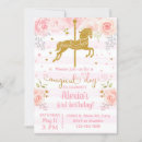 Search for carousel birthday invitations Gold