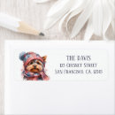 Search for yorkshire terrier return address labels Watercolor