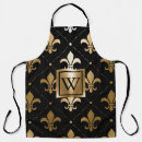 Search for fleur de lis aprons Black