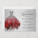 Search for red silver quinceanera invitations Elegant