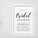 Search for red black white bridal shower invitations Simple