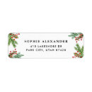 Search for holly and pine return address labels Watercolor