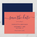 Search for coral and navy invitations Minimalist