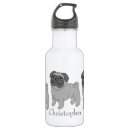 Search for dog design water bottles Pug
