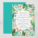 Search for pink and turquoise wedding invitations Botanical