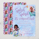 Search for african american mermaid birthday invitations Watercolor