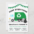 Search for garbage truck birthday invitations Trash bash