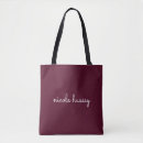 Search for burgundy tote bags Script