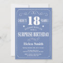 Search for blue 18th birthday invitations Blue and white