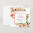 Search for pink orange bridal shower invitations Watercolor flowers