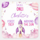 Search for outer space square stickers Rocket ship