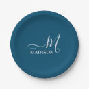 Search for navy blue paper plates Monogrammed