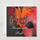 Search for red masquerade mask invitations Black