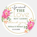 Search for love and thanks wedding stickers Botanical
