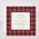 Search for buffalo plaid baby shower invitations Red