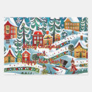 Search for winter scene wrapping paper Trees