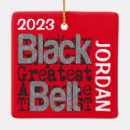 Search for karate christmas tree decorations Black belt