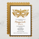 Search for masquerade ball birthday invitations Gold