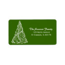 Search for green tree return address labels Xmas