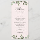 Search for blush pink wedding menus Botanical