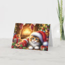 Search for fireplace christmas cards Kitten