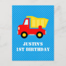 Search for construction birthday postcards Dump truck