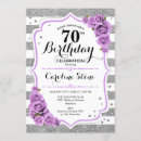 Search for purple white birthday invitations Stripes