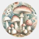 Search for vintage mushroom stickers Watercolor