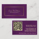 Search for purple and gold business cards Qr code