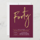 Search for simple 40th birthday invitations Forty