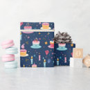 Search for birthday cake gift wrap Blue