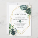Search for monstera leaves wedding invitations Gold foil