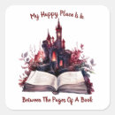 Search for my happy place stickers Bookworm