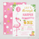 Search for luau 2nd birthday invitations Flamingo
