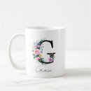 Search for monogrammed letter g mugs Botanical