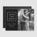 Search for black and white save the date magnets Typography