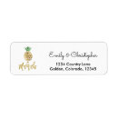 Search for hawaiian wedding return address labels Pineapple