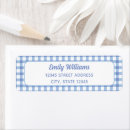 Search for blue gingham return address labels Simple