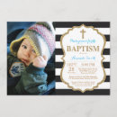 Search for black white photo christening invitations Cross