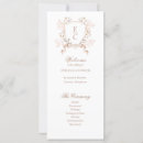 Search for traditional reception wedding programmes Initials or monogram