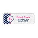 Search for navy chevron return address labels Zigzag