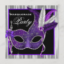 Search for mardi gras masquerade birthday invitations Purple