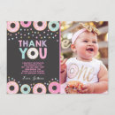 Search for doughnut party thank you cards Pink and gold