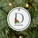 Search for letter d christmas tree decorations Holly
