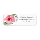 Search for pink hibiscus return address labels Tropical